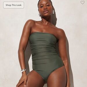 Jcrew Olive Green Strapless Swimsuit